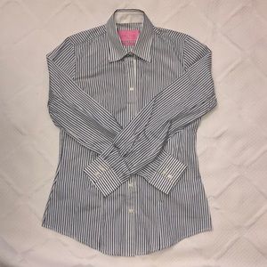 Charles Tyrwhitt Blue/White Pinstripe Top